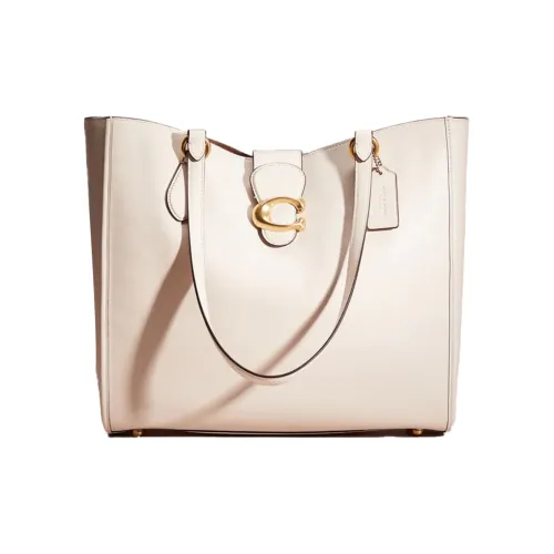 COACH Theo Tote Гладкая кожа Тоут Сумка Сумка для покупок Сумка Сумка через плечо Стандартная Женская Мел Белый