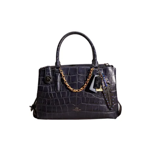 COACH Brooklyn Крокодил Тисненая кожа Сумка Средний Женские Черный