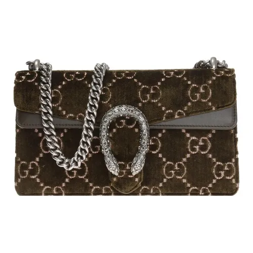 GUCCI Dionysus Вельветовая кожа Сумка через плечо Маленькая Женская Оливково-зеленая