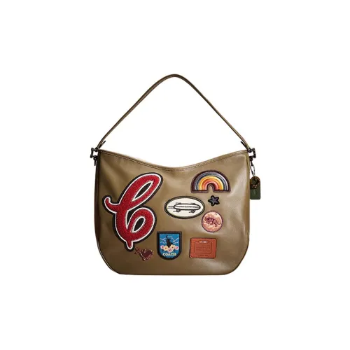 COACH Tabby Кожа Сумка через плечо Сумка на плечо Большая Женская Армейский зеленый