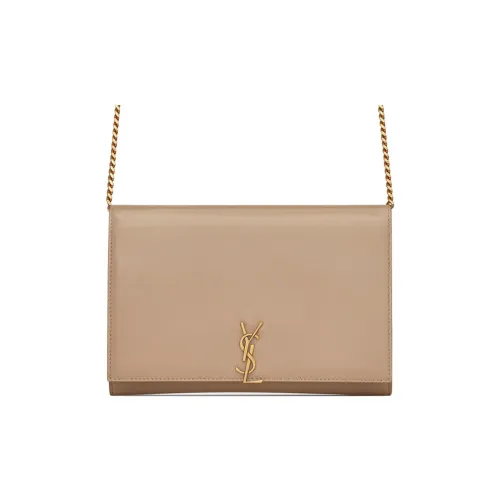 SAINT LAURENT Cassandre Телячья кожа Сумка через плечо Сумка на плечо Женская Темно-бежевый