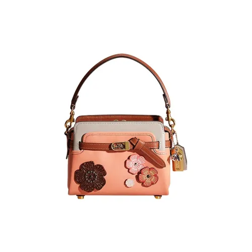 COACH Tate Кожа Сумка через плечо Сумка Маленькая Женская Розовая и Серая