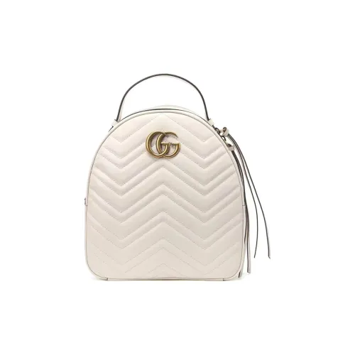 GUCCI GG Marmont Лоскутное шитье Коровья кожа Рюкзак Стандартный Женские Белый