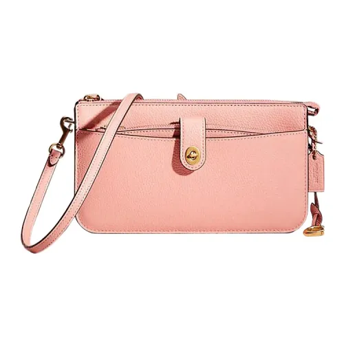 COACH NOA POP Up Полированная кожа с галечным эффектом Сумка через плечо Маленькая Женская Конфетно-розовая