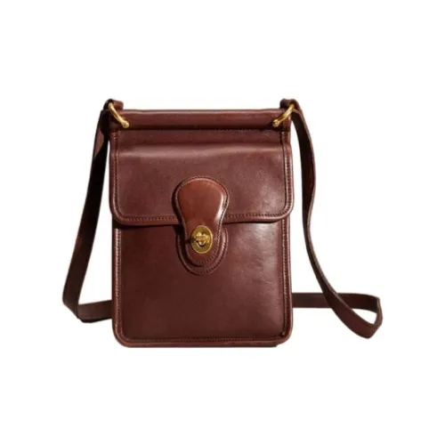 COACH Vintage Кожа Сумка через плечо Маленькая Женская Коричневая