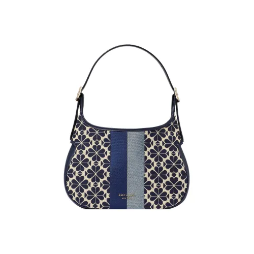 Kate Spade Цветочный дизайн Жаккард с Коровьей кожей Сумка на плечо Сумка Сумка через плечо Женская Синяя и Черная