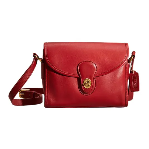 COACH Devon Перчаточная дубленая кожа Сумка через плечо Средняя Женская Красная