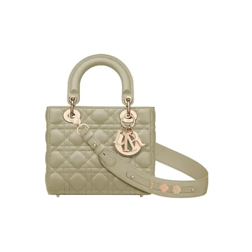 DIOR Lady Dior My ABCDior Овчина Сумка Lady Dior Сумка через плечо Сумка Маленькая Женская Серая Зеленая