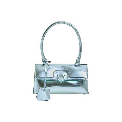 FERRAGAMO Trifolio Телячья кожа Swing Сумка Сумка через плечо Сумка Мини Женская Синяя