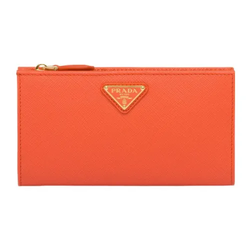 PRADA Saffiano кожа кошелек большой женский оранжевый