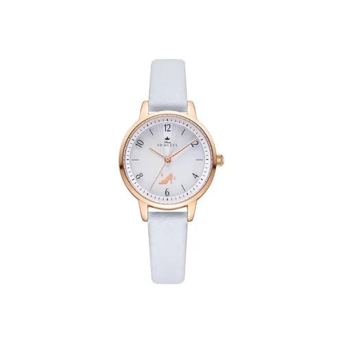 Disney Princess Кварцевый механизм Кожаный ремешок Часы Женские Серый циферблат