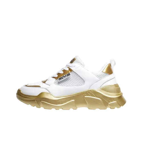VERSACE JEANS Низкий Топ Спортивная Повседневная Обувь Женская Белая Золотая