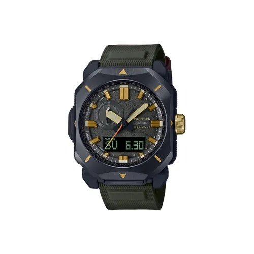 CASIO PRO TREK Кварцевый механизм Смольный ремешок Часы Мужские Черный циферблат