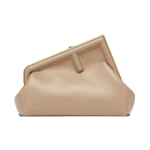 FENDI First Lambskin One Shoulder Crossbody Clutch Small Women's Pigeon Gray