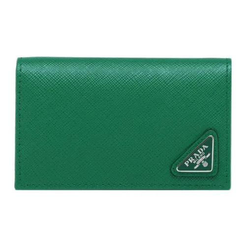 PRADA Saffiano кожа держатель для карт кошелек мужской зеленый