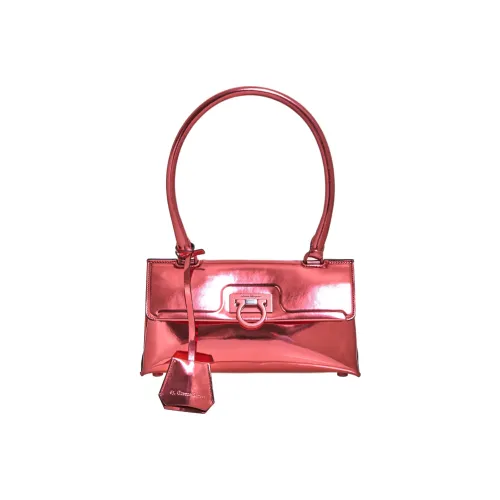 FERRAGAMO Trifolio Телячья кожа Swing Сумка Сумка через плечо Сумка Мини Женская Красный Peony