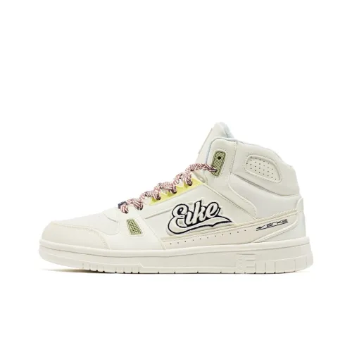 Erke High Топ Скейтборд Кроссовки Мужские Айвори Белый Спирулина Зеленый