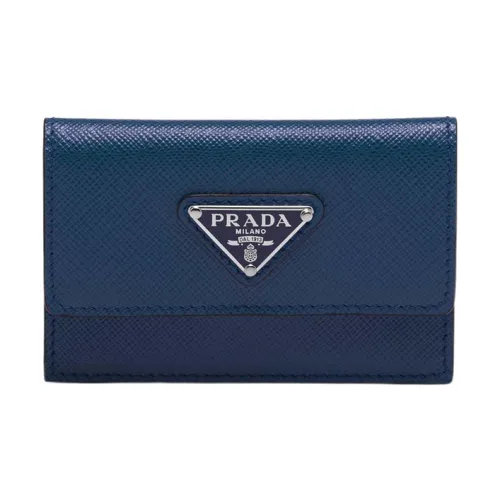 PRADA Saffiano Кожаный держатель для карт держатель для карт мужской морской синий