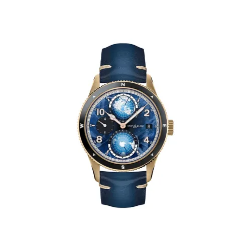 MONTBLANC 1858 Collection Автоматический Механический Механизм Мужские Часы 42 мм Синий Циферблат Корпус из Нержавеющей Стали Кожаный Ремешок