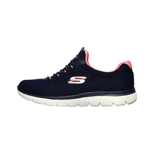 Skechers Summits Cool Classic Устойчивый к истиранию Низкий Топ Спортивная Повседневная Обувь Женская Синий Розовый