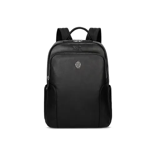 NOMK Top Коровья кожа Carry Рюкзак Большой Мужской Черный