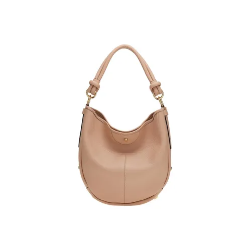 Ferragamo Glam Hammered Текстура Телячья кожа Сумка-хобо Сумка Сумка через плечо Женская Розовая