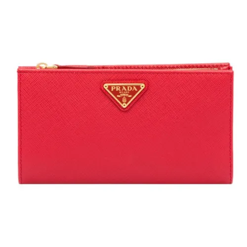 PRADA Saffiano кожа кошелек большой женский красный