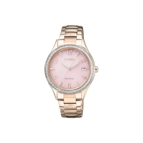 CITIZEN Световой Кварцевый Механизм Женские Экологические Часы из Коллекции Drive Розовые