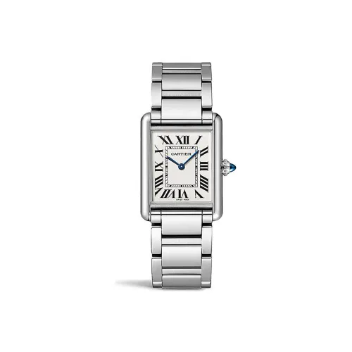 Cartier Часы Tank Must De Cartier Большая Модель, Кварцевый Механизм, Сталь