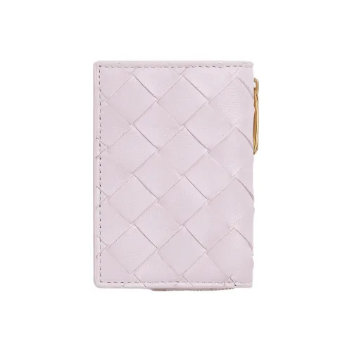 Bottega Veneta Sheepskin Картхолдер Кошелек Маленький Женский Светло-Розовый