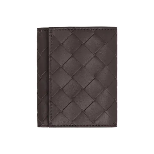 Bottega Veneta Sheepskin и коровья кожа Trifold Wallet Женские Темно-коричневый