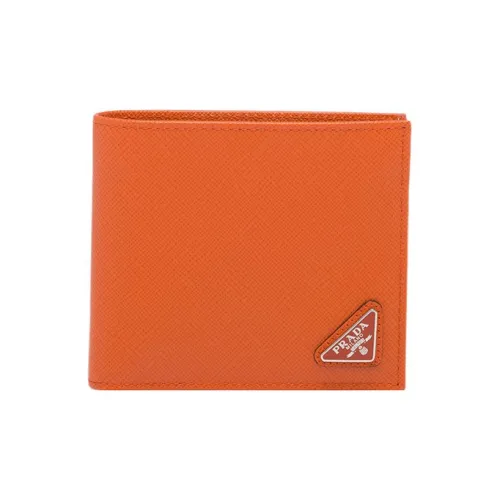 PRADA Saffiano кожа кошелек мужской оранжевый