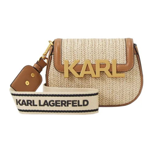 Сумка через плечо из кожи Karl Lagerfeld женская светлый умбра