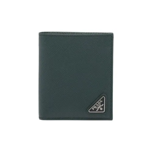 PRADA Saffiano кожа кошелек мужской изумрудно-зеленый
