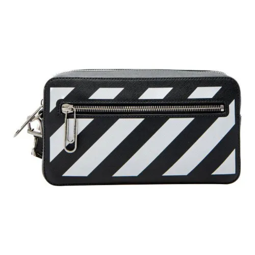 OFF Белый Кожа Клатч Стандартный Мужской Черный