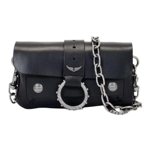 Zadig Voltaire Телячья кожа Маленькая квадратная сумка через плечо Маленькая Женская Черная