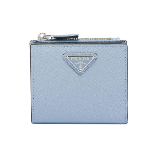 PRADA Saffiano кожа кошелек маленький мужской синий