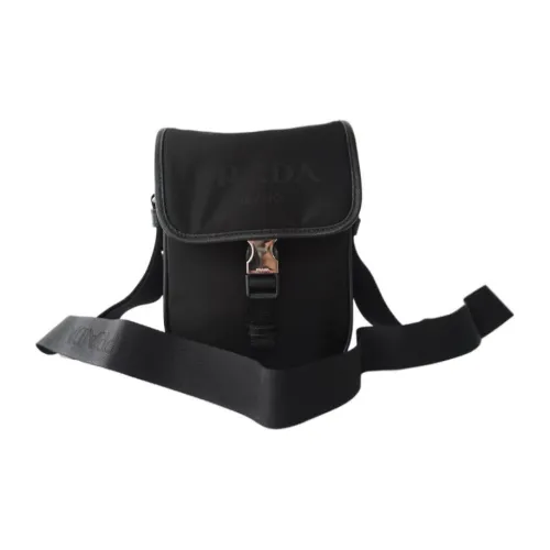 PRADA Нейлон Сумка из кожи с пэчворком Сумка через плечо Сумка на плечо Мужская Черная