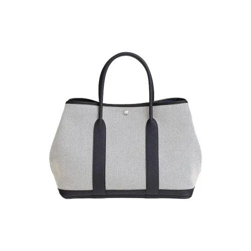 HERMES Garden Party Холст с Negonda Телячья кожа Садовая сумка Сумка на одно плечо Унисекс Электрический синий Индиго