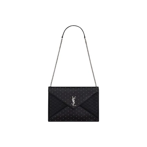 SAINT LAURENT Gaby Коровья кожа Конверт Сумка Сумка через плечо Сумка на плечо Женская Черная