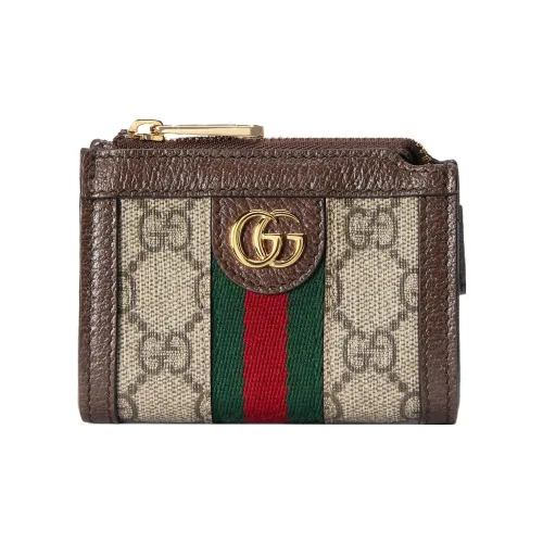 GUCCI Ophidia Холст и Кожа Комбинированный Монета Кошелек Стандартный Женский Эбеновое Коричневое