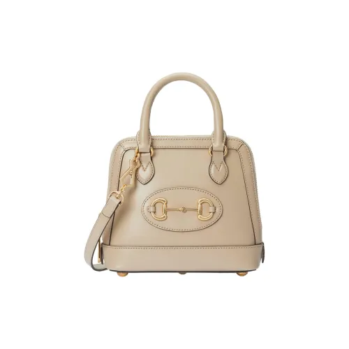 GUCCI Horsebit 1955 Кожа Сумка через плечо Сумка Мини Женская Бежевая