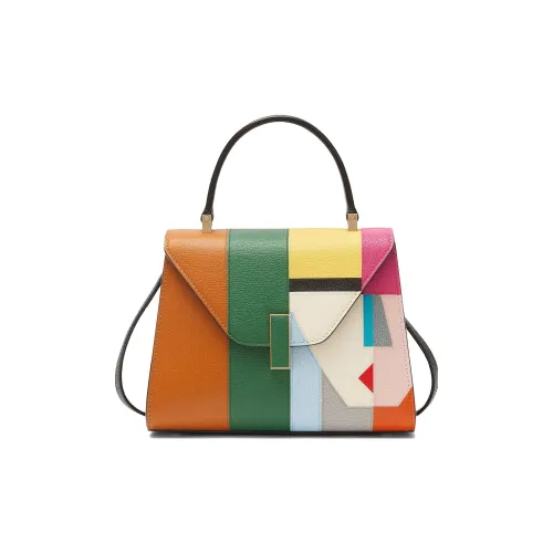 Valextra Iside Millepunte Телячья кожа Сумка через плечо Сумка Мини Женская Зеленая Коричневая Многоцветная