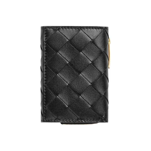 Bottega Veneta Lambskin Картхолдер и Кошелек Маленький Женский Черный
