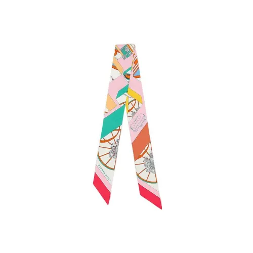 HERMES Шелковые шарфы Женские Морской синий Кремовый Масляный синий