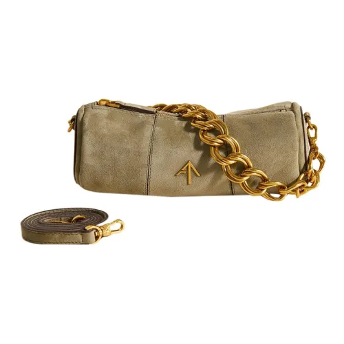 Manu Atelier Цилиндр Замша Портативная Сумка через плечо Сумка на плечо Женская Зеленая