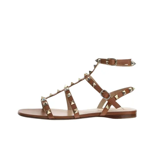 Valentino Rockstud One Ремешок Сандалии Женские Коричневый