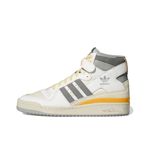 Adidas Originals FORUM 84 High Топ Скейтборд Кроссовки Унисекс Белый Серый Желтый