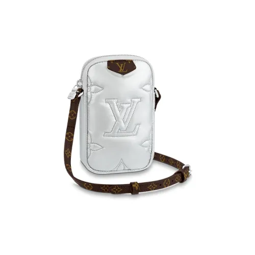 LOUIS VUITTON Холст Детали Сумка через плечо Чехол для телефона Унисекс Серебряный