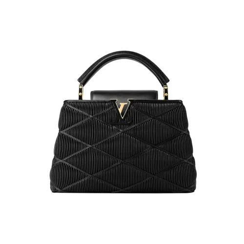 LOUIS VUITTON Capucines Телячья кожа Сумка через плечо Сумка Маленькая Женская Черная